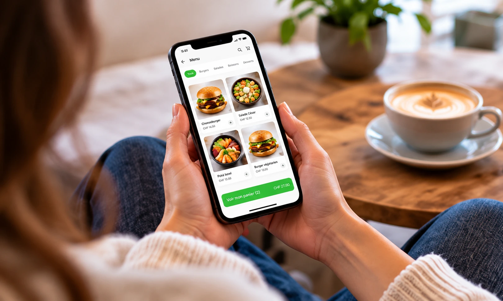 Commande en ligne depuis un téléphone
